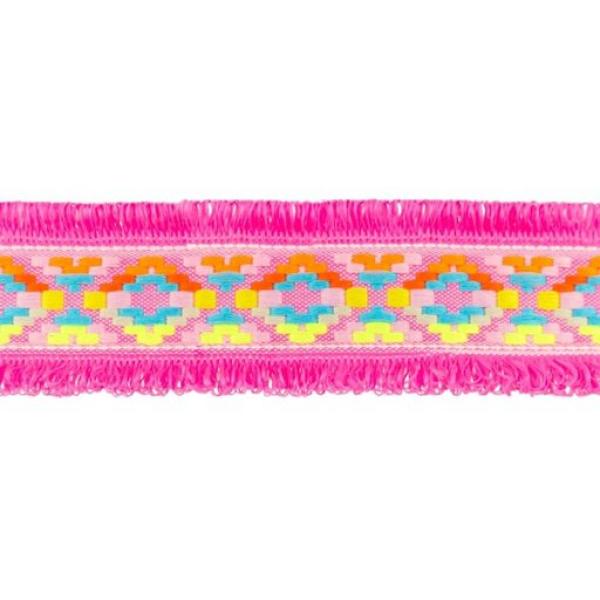 Gurtband 4 cm breit Ibiza-Style mit Fransen Pink